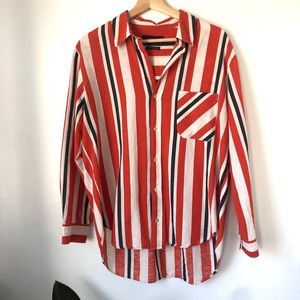 Zara Striped Button-down